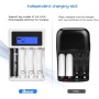 Bonai - Cargador de Pilas Recargables rápido (AA/AAA, 4 Ranuras LCD,, con 4 Pilas Recargables AA 2800 mAh, Ni-MH y 4 Pilas