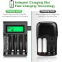 POWEROWL Cargador Rápido de Pilas con 4 Piezas AA 2800mAh Pilas Recargables y 4 Piezas AAA 1000mAh Ni-MH Baterías Recargables