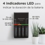 eneloop Pro SmartPlus Cargador, para 1-4 Pilas Recargables AA/AAA, 2h de Tiempo de Carga, 10 Funciones de Seguridad, 4 Pilas