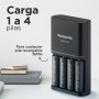 eneloop Pro SmartPlus Cargador, para 1-4 Pilas Recargables AA/AAA, 2h de Tiempo de Carga, 10 Funciones de Seguridad, 4 Pilas