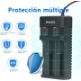 REACELL Cargador 18650, Inteligente Rápido Cargador para 3.7V Li-Ion Recargable Pilas 18650 18490 18350 17670 17500 16340 14500