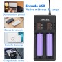 REACELL Cargador 18650, Inteligente Rápido Cargador para 3.7V Li-Ion Recargable Pilas 18650 18490 18350 17670 17500 16340 14500