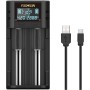 FUGASUN Cargador de Batería USB Inteligente, Cargador de Pilas 21750 21700 18650 20700 22700 26650 26700 16340 (RCR123) 17650