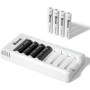 BONAI Cargador de Pilas Recargables con 8 Piezas de 1100mAh AAA Ni-MH Pilas Recargables, 8 Ranuras Independientes con Luces