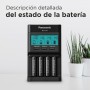 eneloop Pro Cargador Pro, para 1-4 Pilas Recargables AA/AAA, 2h de Tiempo de Carga, 10 Funciones de Seguridad