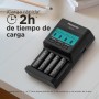 eneloop Pro Cargador Pro, para 1-4 Pilas Recargables AA/AAA, 2h de Tiempo de Carga, 10 Funciones de Seguridad