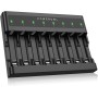 POWEROWL Cargaor de Pilas AA AAA de 8 Bahías, Ranura Independiente, Carga USB para Pilas Recargables Ni-MH Ni-CD AA AAA