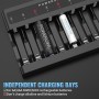 POWEROWL Cargaor de Pilas AA AAA de 8 Bahías, Ranura Independiente, Carga USB para Pilas Recargables Ni-MH Ni-CD AA AAA