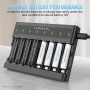 POWEROWL Cargaor de Pilas AA AAA de 8 Bahías, Ranura Independiente, Carga USB para Pilas Recargables Ni-MH Ni-CD AA AAA