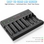 POWEROWL Cargaor de Pilas AA AAA de 8 Bahías, Ranura Independiente, Carga USB para Pilas Recargables Ni-MH Ni-CD AA AAA