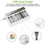 POWEROWL Cargaor de Pilas AA AAA de 8 Bahías, Ranura Independiente, Carga USB para Pilas Recargables Ni-MH Ni-CD AA AAA