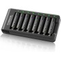 POWEROWL Cargador de Pilas AA, AAA con 8 Unidades de AA 2800mAh Ni-MH Pilas Recargables con Luces LED(Carga rápida USB, Ranura