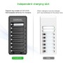 POWEROWL Cargador de Pilas AA, AAA con 8 Unidades de AA 2800mAh Ni-MH Pilas Recargables con Luces LED(Carga rápida USB, Ranura