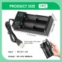 USB Cargador Batería 18650, 2 Cargador Pilas Rápido Baterías de Litio para 3.7V Li-Ion 18490 18350 17670 17500 16340 14500 20700