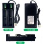 USB Cargador Batería 18650, 2 Cargador Pilas Rápido Baterías de Litio para 3.7V Li-Ion 18490 18350 17670 17500 16340 14500 20700