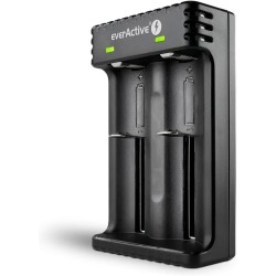 everActive Cargador para 2 baterías de Iones de Litio 18650 Profesional Rápido Micro USB Modelo LC-200, Negro