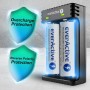 everActive Cargador para 2 baterías de Iones de Litio 18650 Profesional Rápido Micro USB Modelo LC-200, Negro