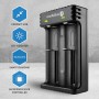 everActive Cargador para 2 baterías de Iones de Litio 18650 Profesional Rápido Micro USB Modelo LC-200, Negro