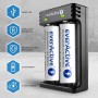 everActive Cargador para 2 baterías de Iones de Litio 18650 Profesional Rápido Micro USB Modelo LC-200, Negro