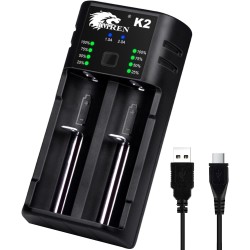 IMREN 18650 Cargador de Batería, Universal de 4 Ranuras de Carga rápida para 3.7V 18650 14500 14650 17500 18350 18650 18700 IMREN 18650 Cargador de Batería, Universal de 4 Ranuras de Carga rápida para 3.7V 18650 14500 14650 17500 18350 18650 18700