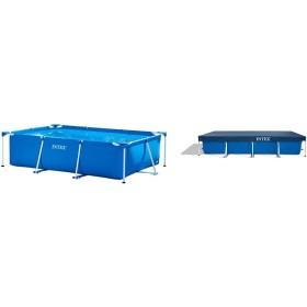 Intex 28272NP Small Frame - Piscina Desmontable, 300 x 200 x 75 cm, 3.834 litros + 28039 - Cobertor Piscina Rectangular