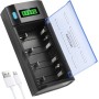 ENEGON Cargador de Pilas Universal con Pantalla LCD – Cargador de Pilas Recargables AA AAA C D 9V NiMH/NiCD Cargador Pilas –