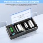 ENEGON Cargador de Pilas Universal con Pantalla LCD – Cargador de Pilas Recargables AA AAA C D 9V NiMH/NiCD Cargador Pilas –