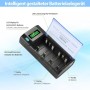 ENEGON Cargador de Pilas Universal con Pantalla LCD – Cargador de Pilas Recargables AA AAA C D 9V NiMH/NiCD Cargador Pilas –