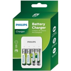 Philips Cargador de Pilas - USB - Pilas Recargables - Incluye Pilas AA y Pilas AAA - Universal - Cargador de Pilas Recargable