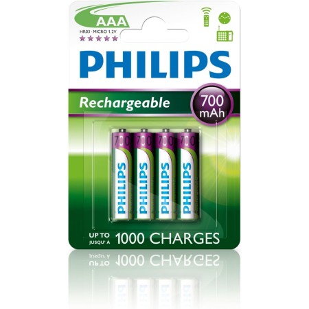 Philips Cargador de Pilas - USB - Pilas Recargables - Incluye Pilas AA y Pilas AAA - Universal - Cargador de Pilas Recargable