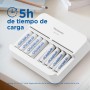 eneloop Smart 8 Cargador, para 1-8 Pilas Recargables AA/AAA, 5h de Tiempo de Carga, 9 Funciones de Seguridad