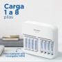 eneloop Smart 8 Cargador, para 1-8 Pilas Recargables AA/AAA, 5h de Tiempo de Carga, 9 Funciones de Seguridad