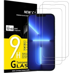NEW'C 3 Piezas, Protector Pantalla para iPhone 17, 17 Pro, iPhone 16 Pro (6,3″), Cristal templado con herramienta de instalación