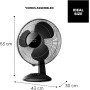 Taurus - Greco 16 Elegance Table Fan 40 W | Quiet | 3 Blades/40 cm Diameter | Oscillation System | Adjustable Tilt | Portable |