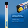 S&R Nivel de Burbuja de Aluminio - 60 cm - Magnético - 3 burbujas (horizontales/verticales / 45°) - Tapones antichoque -