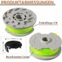 Yweller Bobina de repuesto WA0014 WA0037, longitud 6 m de grosor, 2 mm, adecuada para cortacésped Worx WG184E WG184 WG168E WG168