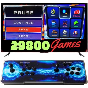 Arcade Machine Console with 26800 Retro Games and Original 3D Games with Color Changing LEDs and Sound System and Oval Joysticks