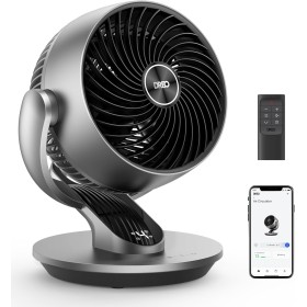 Dreo Smart Table Fan, 28 dB, Diameter 18 cm, 4 Speeds, 5 Modes, 12H Timer, 120° + 90° Oscillation, Remote and Voice Control,