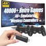 HARDISK Retro Pro Console 4K HDMI Portable Connectable to TV - + 25,000 Games Pre-Installed - USB HD 64GB Arcade -2 Wireless