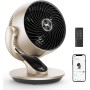 Dreo Smart Table Fan, 28 dB, Diameter 18 cm, 4 Speeds, 5 Modes, 12H Timer, 120° + 90° Oscillation, Remote and Voice Control,