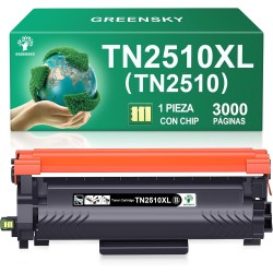 GREENSKY Toner TN2510 TN2510XL TN 2510XL TN-2510 XL Compatible con Brother HL-L2400DWE HL-L2400DW HL-L2445DW DCP-L2627DWE