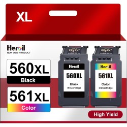 Heroil PG-560XL CL-561XL PG 560 XL Negro CL 561 XL Color Cartucho de Tinta sustitución para Canon Cartucho 560 561 XL Multipack
