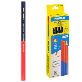 Lapiz Carpintero Bicolor 18 cm. (12 Unidades) Lapiz Marcador, Lapiz Carpinteria, Marcador Obra Colo Rojo/Azul