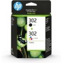 HP 302 X4D37AE, Pack de 2, Cartuchos de Tinta Originales Negro y Tricolor, compatible con impresoras de inyección de tinta HP