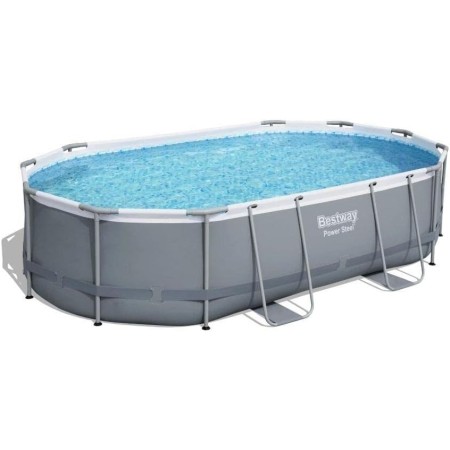 Bestway 5611R - Juego de piscina fuera de tierra Power Steel ovalado, 610 x 366 x 122 cm