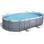 Bestway 5611R - Juego de piscina fuera de tierra Power Steel ovalado, 610 x 366 x 122 cm