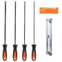 4 Piezas Lima Afilar Motosierra, Fácil de Usar, Afilador de Motosierra, con Ayuda para Limar Calibre de Comprobación Rápida,