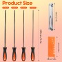 4 Piezas Lima Afilar Motosierra, Fácil de Usar, Afilador de Motosierra, con Ayuda para Limar Calibre de Comprobación Rápida,