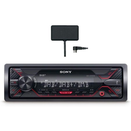 Sony DSX-A310 Kit de Radio para Coche Con Recepción DAB+/FM y Antena Incluida, AUX y USB para iPhone, iPod y Android, Potencia 4