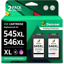 Denvoer PG-545XL CL-546XL Cartuchos de Tinta Remanufacturado para Canon 545 546 XL para Pixma TS3350 TS3150 TS3450 TS3351